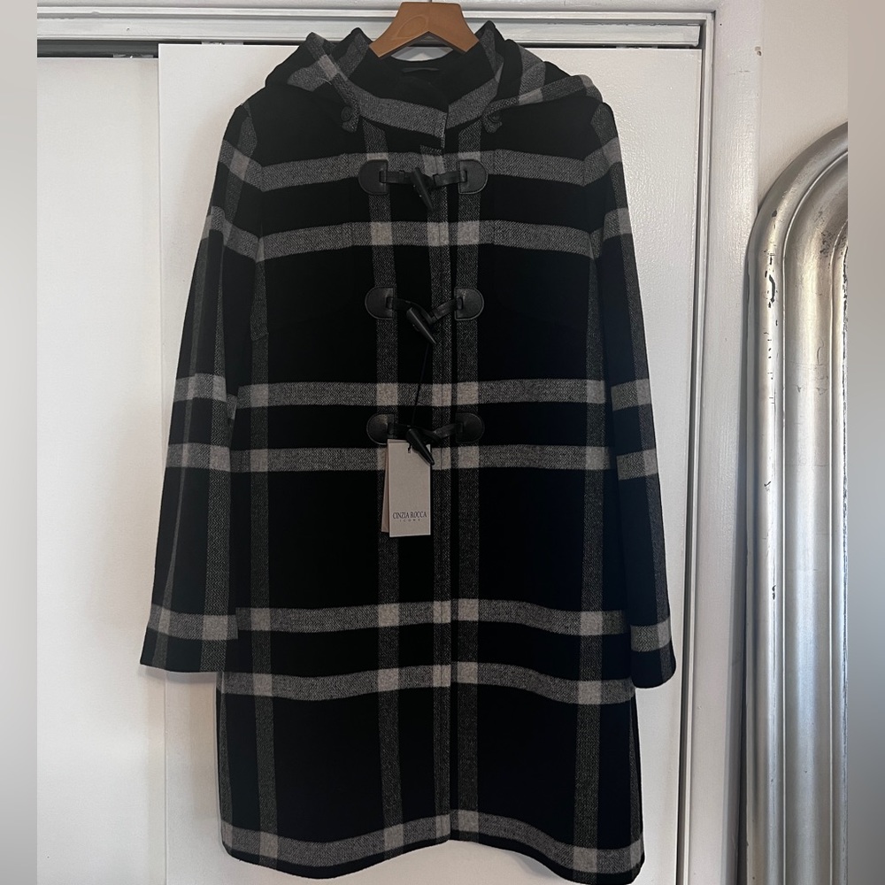 Cinzia Rocca plaid toggle coat - Picture 2 of 3